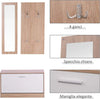 Mobile-per-Ingresso-in-Legno-Set-3-Pezzi-con-Scarpiera,-Appendiabiti-e-Specchio,-80x27x46.5cm---Color-Legno-LO6837-006LO6