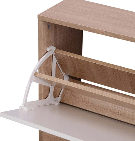 Mobile-per-Ingresso-in-Legno-Set-3-Pezzi-con-Scarpiera,-Appendiabiti-e-Specchio,-80x27x46.5cm---Color-Legno-LO6837-006LO6