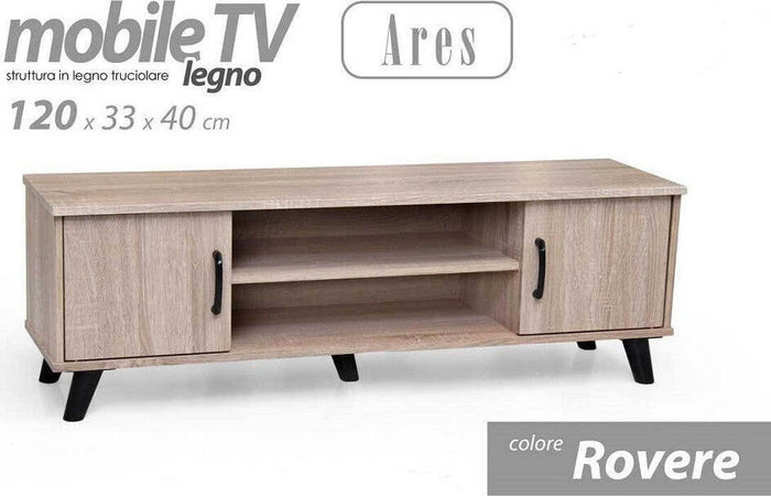 Mobile Porta Tv Ares Legno Rovere Moderno 120x33x40cm Con 2 Ripiani Ante 796500 Elettronica/Home Cinema TV e video/Accessori/Supporti e mobili TV/Mobili Trade Shop italia - Napoli, Commerciovirtuoso.it
