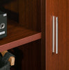 Mobile-Porta-TV-Classico-da-Soggiorno-con-2-ripiani-e-2-Armadietti,-in-MDF-e-Acciaio-Inox,-Marrone,-120x39.5x52cm-F833-324BNA