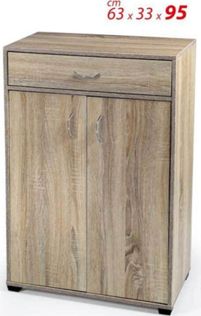 Mobile Scarpiera Armadio 2 Ante Cassetto 5 Ripiani Rovere Gaia 95x63x33cm 770968 Casa e cucina/Organizzazione interni/Organizzazione guardaroba/Portascarpe/Scarpiere Trade Shop italia - Napoli, Commerciovirtuoso.it