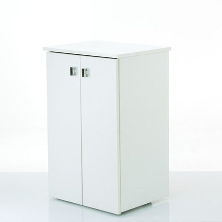 Mobile stiro Raffa con 2 ante e ruote sotto la base colore bianco frassinato