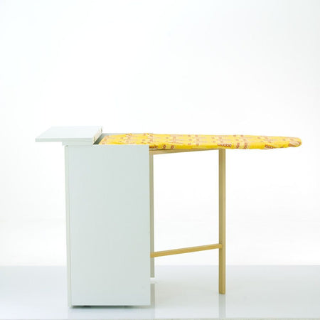 Mobile stiro Raffa con 2 ante e ruote sotto la base colore bianco frassinato