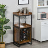 mobile-tavolino-bar-isola-cucina-Portabottiglie-Stile-Industriale-con-Cantinetta-porta-bottiglie-Vino-per-9-Bottiglie-e-Porta-calice-bicchiere,-Marrone-ufficio-studio-pub-casa-F801-146A