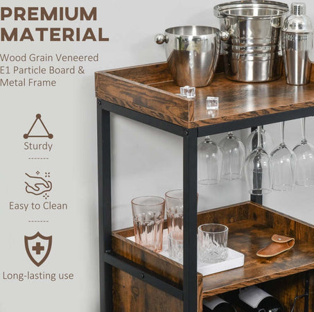 mobile-tavolino-bar-isola-cucina-Portabottiglie-Stile-Industriale-con-Cantinetta-porta-bottiglie-Vino-per-9-Bottiglie-e-Porta-calice-bicchiere,-Marrone-ufficio-studio-pub-casa-F801-146A