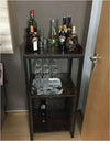 mobile-tavolino-bar-isola-cucina-Portabottiglie-Stile-Industriale-con-Cantinetta-porta-bottiglie-Vino-per-9-Bottiglie-e-Porta-calice-bicchiere,-Marrone-ufficio-studio-pub-casa-F801-146A