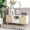Mobile-TV-Moderno-in-legno-con-Cassetti,-Ripiani-Aperti-e-Armadietti,-110x40x50-cm,-Bianco-e-legno-F838-180NDA
