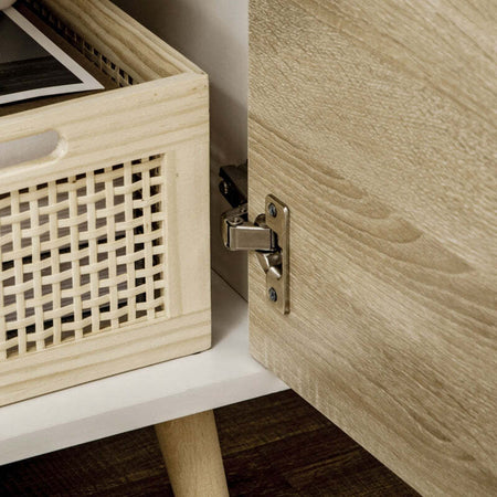Mobile-TV-Moderno-in-legno-con-Cassetti,-Ripiani-Aperti-e-Armadietti,-110x40x50-cm,-Bianco-e-legno-F838-180NDA