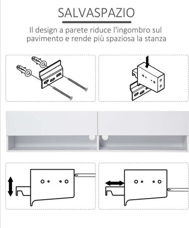 Mobile-TV-Sospeso-con-4-Vani-e-2-Ante,-Consolle-per-TV-fino-60''-grigio-,-anche-consolle-ingresso-camera