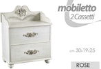 Mobiletto 2 Cassetti Legno Porta Oggetti Comodino Rose 30x19x25cm Bianco 574665 Casa e cucina/Arredamento/Camera da letto/Comò e cassettiere Trade Shop italia - Napoli, Commerciovirtuoso.it