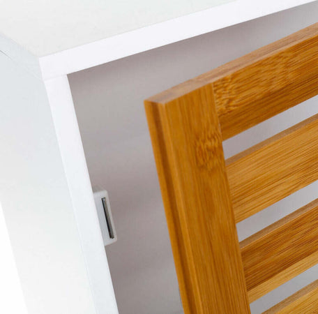 Mobiletto-Armadietto-Parete-2-Ripiani-Legno-MDF-e-Bambu-Anta-Chiusura-Magneatica