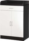 Mobiletto-con-Cassetto-e-Ripiano-Regolabile-per-Cucina,-Soggiorno-e-Anticamera,-in-MDF,-60x40x90cm,-Bianco-e-Nero-,-multiuso-ufficio-studio-ingresso-camera-bagno-F838-219A