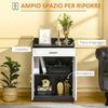 Mobiletto-con-Cassetto-e-Ripiano-Regolabile-per-Cucina,-Soggiorno-e-Anticamera,-in-MDF,-60x40x90cm,-Bianco-e-Nero-,-multiuso-ufficio-studio-ingresso-camera-bagno-F838-219A