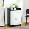 Mobiletto-con-Cassetto-e-Ripiano-Regolabile-per-Cucina,-Soggiorno-e-Anticamera,-in-MDF,-60x40x90cm,-Bianco-e-Nero-,-multiuso-ufficio-studio-ingresso-camera-bagno-F838-219A
