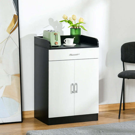 Mobiletto-con-Cassetto-e-Ripiano-Regolabile-per-Cucina,-Soggiorno-e-Anticamera,-in-MDF,-60x40x90cm,-Bianco-e-Nero-,-multiuso-ufficio-studio-ingresso-camera-bagno-F838-219A
