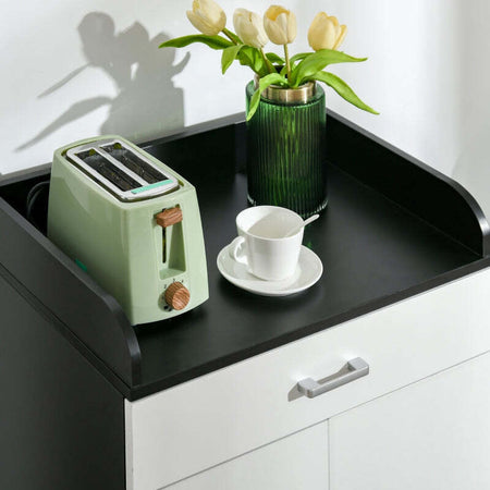 Mobiletto-con-Cassetto-e-Ripiano-Regolabile-per-Cucina,-Soggiorno-e-Anticamera,-in-MDF,-60x40x90cm,-Bianco-e-Nero-,-multiuso-ufficio-studio-ingresso-camera-bagno-F838-219A