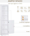 Mobiletto-del-Bagno-a-Torre-3-Ripiani-Regolabili-su-3-Livelli-e-1-Ampio-Armadietto-Inferiore-Manopole-sull'Anta-MDF-Bianco-40x23x160cm-ED6834-198ED6