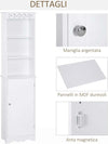 Mobiletto-del-Bagno-a-Torre-3-Ripiani-Regolabili-su-3-Livelli-e-1-Ampio-Armadietto-Inferiore-Manopole-sull'Anta-MDF-Bianco-40x23x160cm-ED6834-198ED6