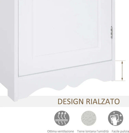 Mobiletto-del-Bagno-a-Torre-3-Ripiani-Regolabili-su-3-Livelli-e-1-Ampio-Armadietto-Inferiore-Manopole-sull'Anta-MDF-Bianco-40x23x160cm-ED6834-198ED6
