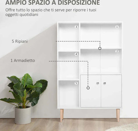 Mobiletto-Libreria-con-Piedini-in-Legno-di-Pino-Bianco-80x23.5x123cm-AS9836-114WTAS9