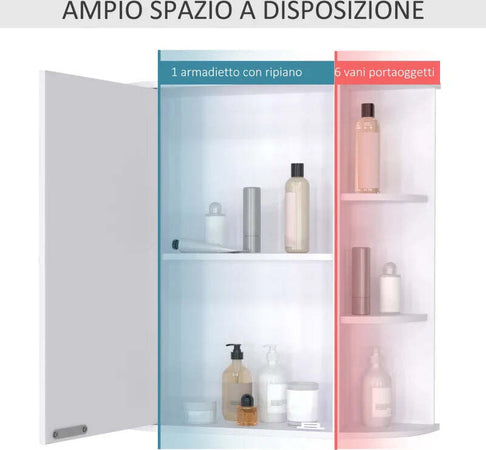Mobiletto-Pensile-da-Bagno,-Armadietto-Bagno-con-Specchio,-Anta-Centrale-e-Mensole-in-Legno-Bianco-(60-x-17-x-63-cm)-UJ6834-203UJ6