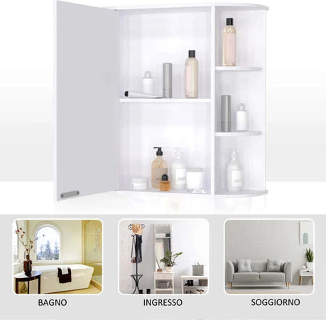 Mobiletto-Pensile-da-Bagno,-Armadietto-Bagno-con-Specchio,-Anta-Centrale-e-Mensole-in-Legno-Bianco-(60-x-17-x-63-cm)-UJ6834-203UJ6