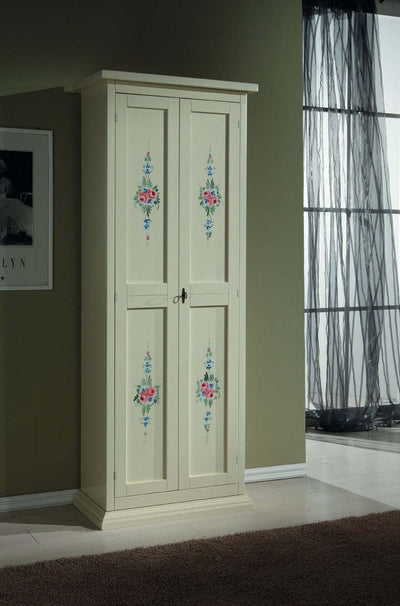 MOBILI-2G---ARMADIETTO-PORTA-SCARPE-LEGNO-AVORIO-E-DECORI-77X45X193