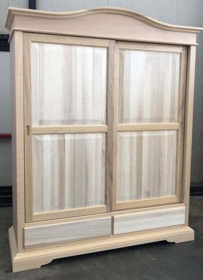 MOBILI-2G---ARMADIO-2-ANTE-SCORREVOLI-2-CASSETTI-LEGNO-GREZZO-180X67X225