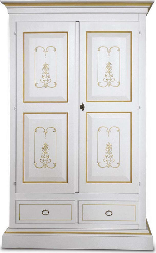 MOBILI-2G---Armadio-2-porte-classico-legno-bianco-e-filetti-ocra-128x61x200