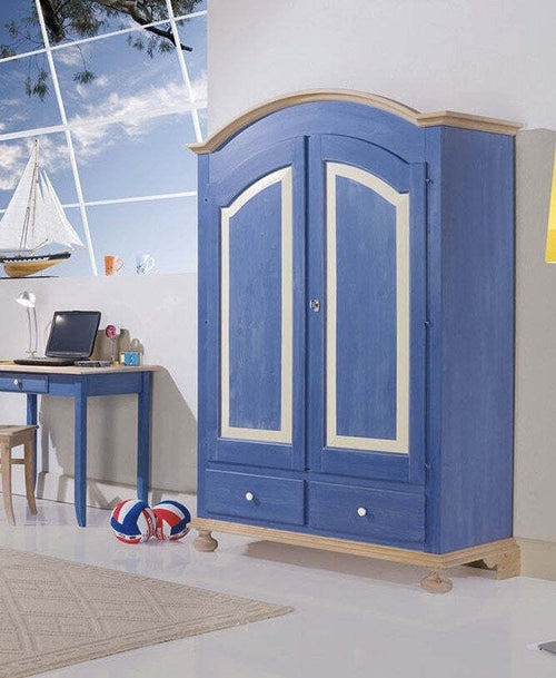 MOBILI-2G---Armadio-2-porte-in-legno-blu-e-miele-shabby-125x60x200