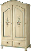 MOBILI-2G---ARMADIO-2-PORTE-IN-LEGNO-SHABBY-AVORIO-PATINATO/VERDE-125X61X200