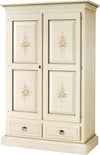 MOBILI-2G---ARMADIO-2-PORTE-IN-LEGNO-SHABBY-BIANCO-PATINATO/VERDE-125X61X200