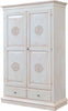 MOBILI-2G---ARMADIO-2-PORTE-LEGNO-SHABBY-BIANCO-INVECCHIATO-CON-DECORI-125X61X200