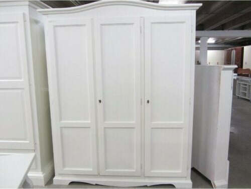 MOBILI-2G---ARMADIO-3-ANTE-IN-LEGNO-BIANCO-SHABBY-GENDARME-158x56x197H