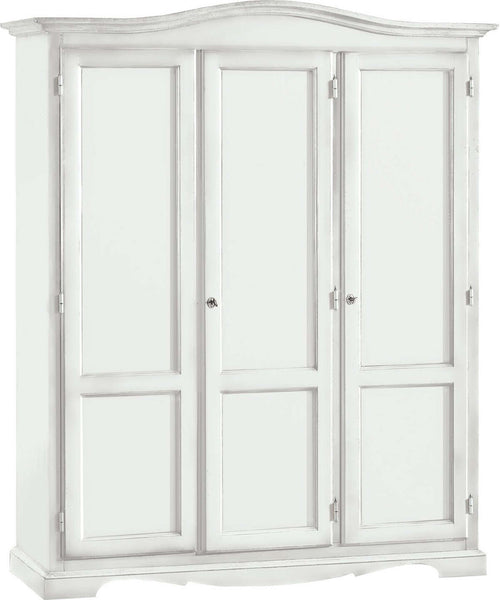 MOBILI-2G---ARMADIO-3-ANTE-IN-LEGNO-BIANCO-SHABBY-GENDARME-158x56x197H
