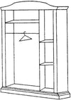 MOBILI-2G---Armadio-3-ante-in-legno-massello-classico-tinta-noce-cappello-tondo-158x56x197H