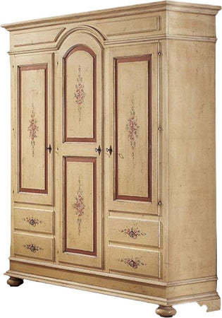 MOBILI-2G---ARMADIO-3-PORTE-ARTE-POVERA-IN-LEGNO-AVORIO-E-ROSSO-ANTICATO-184X60X223
