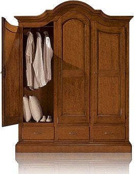 MOBILI-2G---ARMADIO-3-PORTE-CLASSICO-IN-LEGNO-TINTA-NOCE-185X62X220