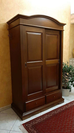 MOBILI-2G---ARMADIO-ARTE-POVERA-2-ANTE-SCORREVOLI-LEGNO-TINTA-NOCE-122x59x200h