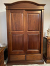 MOBILI-2G---ARMADIO-ARTE-POVERA-2-ANTE-SCORREVOLI-LEGNO-TINTA-NOCE-122x59x200h