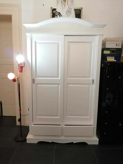 MOBILI-2G---ARMADIO-ARTE-POVERA-2-ANTE-SCORREVOLI-SHABBY-LEGNO-BIANCO-125x60x200