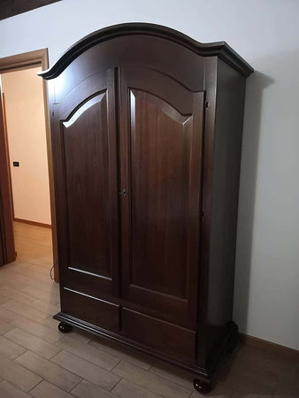 MOBILI-2G---ARMADIO-ARTE-POVERA-2-PORTE-GENDARME-IN-LEGNO-TINTA-NOCE-125x60x200