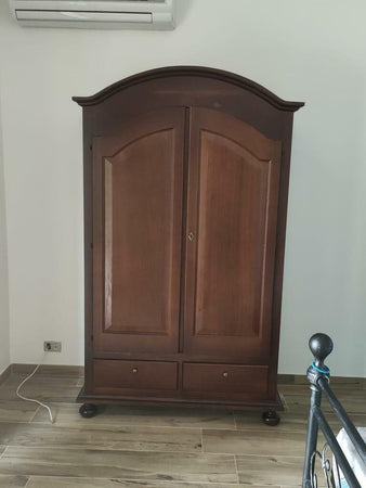 MOBILI-2G---ARMADIO-ARTE-POVERA-2-PORTE-GENDARME-IN-LEGNO-TINTA-NOCE-125x60x200