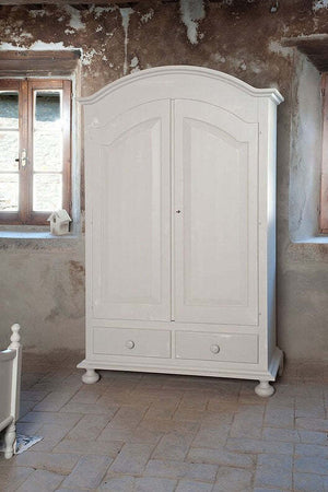 MOBILI-2G---ARMADIO-CAPPELLO-TONDO-BIANCO-OPACO-SHABBY-125x60x200