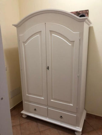 MOBILI-2G---ARMADIO-CAPPELLO-TONDO-BIANCO-OPACO-SHABBY-125x60x200