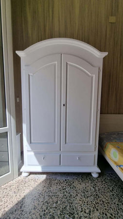 MOBILI-2G---ARMADIO-CAPPELLO-TONDO-BIANCO-OPACO-SHABBY-125x60x200