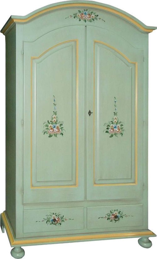 MOBILI-2G---Armadio-Classico-2-Ante-Shabby-legno-verde-con-decori-125x61x200