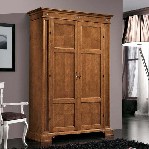 MOBILI-2G---Armadio-classico-2-porte-2-cassetti-Legno-bassano-143x56x210