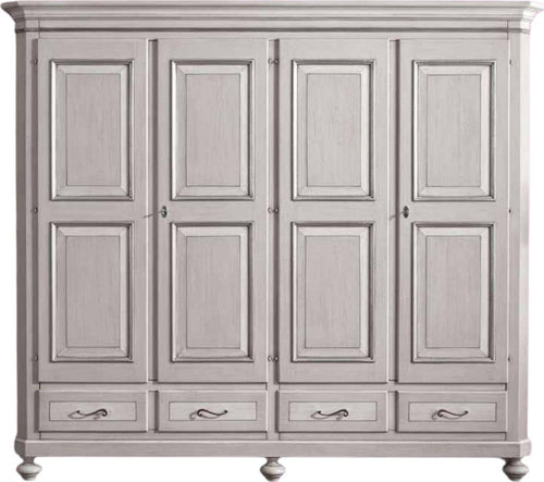 MOBILI-2G---ARMADIO-CLASSICO-4-PORTE-LEGNO-TORTORA-GRIGIO-193x63X217