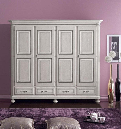 MOBILI-2G---ARMADIO-CLASSICO-4-PORTE-LEGNO-TORTORA-GRIGIO-193x63X217